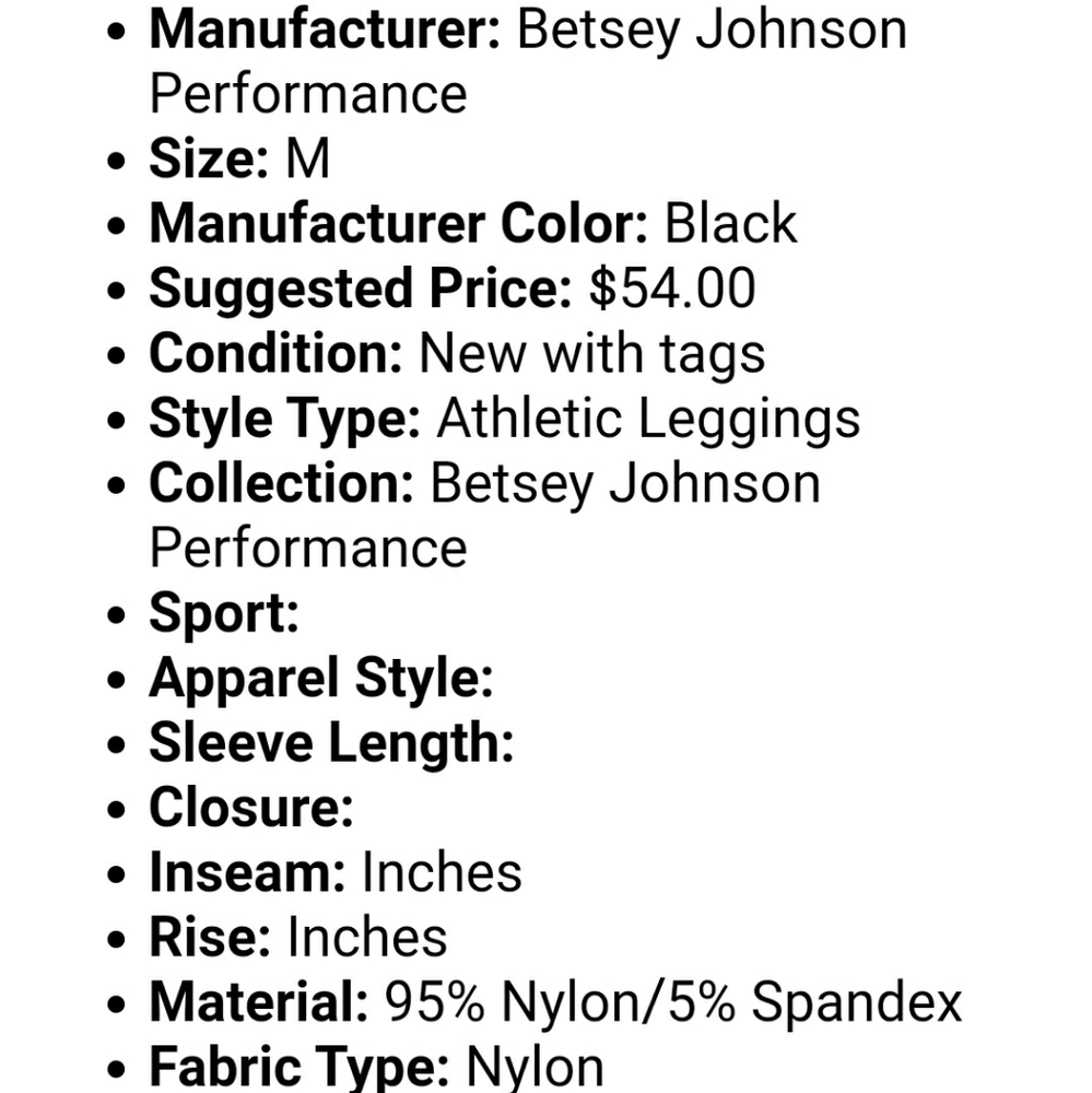 NWT BETSEY JOHNSON PERFORMANCE MESH PANTS - Picture 3 of 6